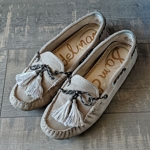 Sam Edelman Gray Leather Fantina Moccasins
